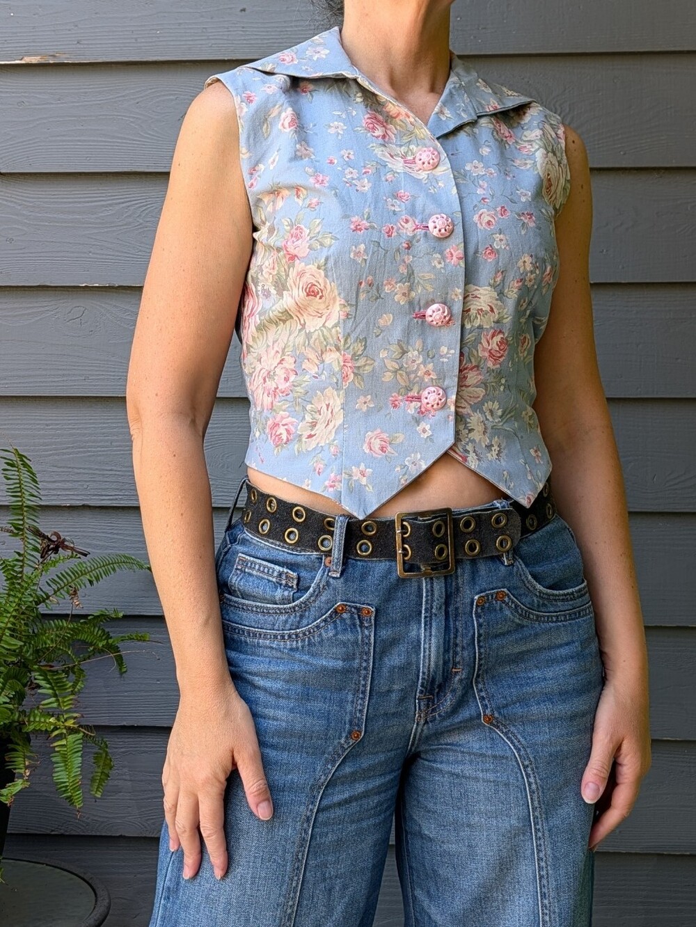 ooak WESKIT BLOUSE vintage fabric S